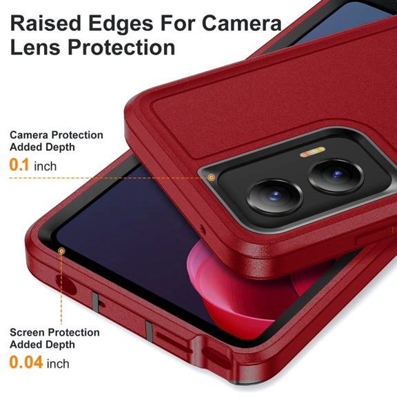 For Motorola Moto G Stylus 5G 2024 Life Water-resistant Rugged PC + Silicone Phone Case(Red + Black)