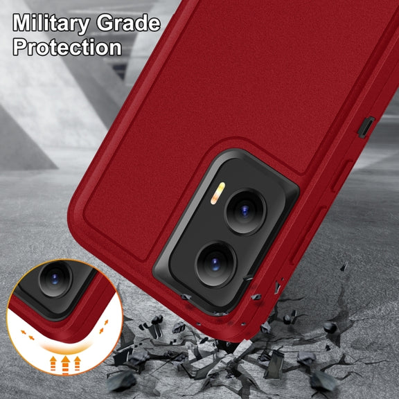 For Motorola Moto G Stylus 5G 2024 Life Water-resistant Rugged PC + Silicone Phone Case(Red + Black)