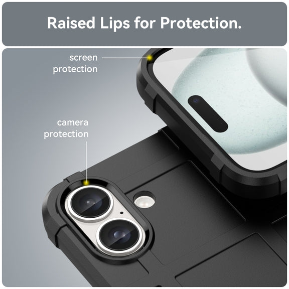For iPhone 16 Pro Max Full Coverage Shockproof TPU Phone Case(Black)