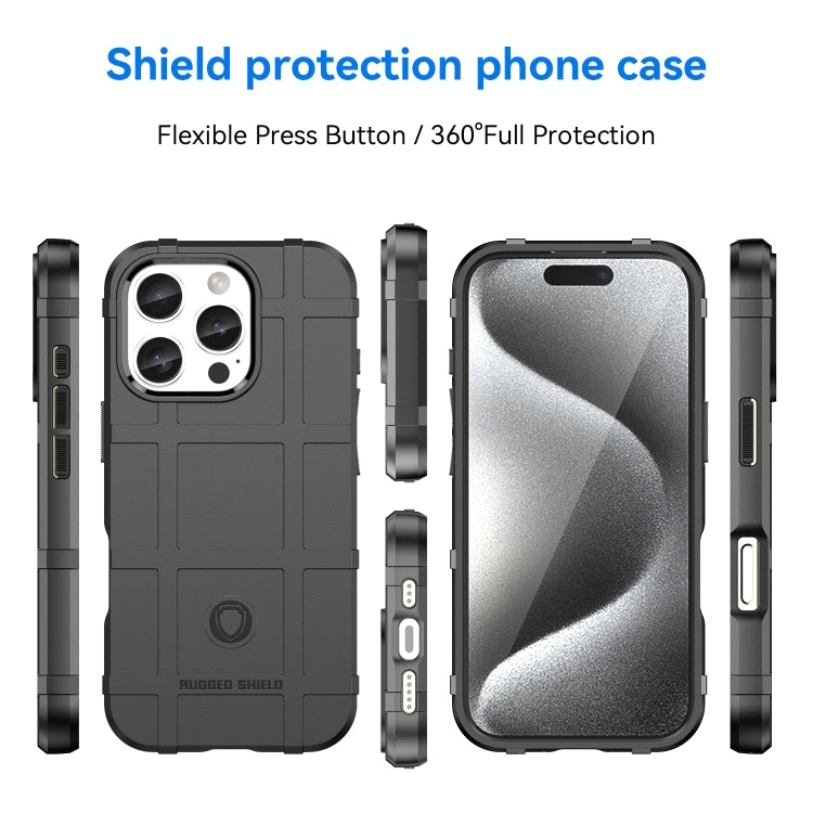 For iPhone 16 Pro Full Coverage Shockproof TPU Phone Case(Black)