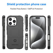 For iPhone 16 Pro Full Coverage Shockproof TPU Phone Case(Black)