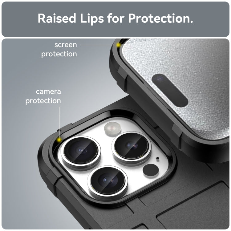 For iPhone 16 Pro Full Coverage Shockproof TPU Phone Case(Black)