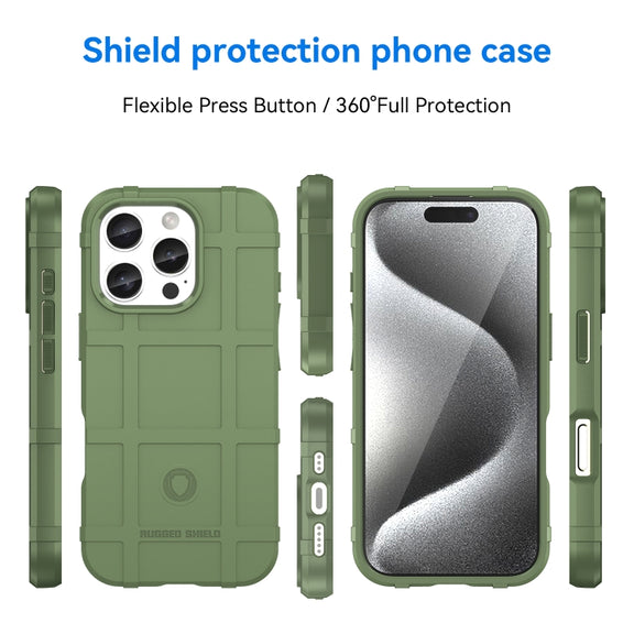 For iPhone 16 Pro Full Coverage Shockproof TPU Phone Case(Green)