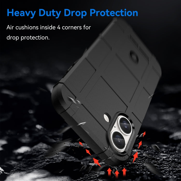 For iPhone 16 Plus Full Coverage Shockproof TPU Phone Case(Black)