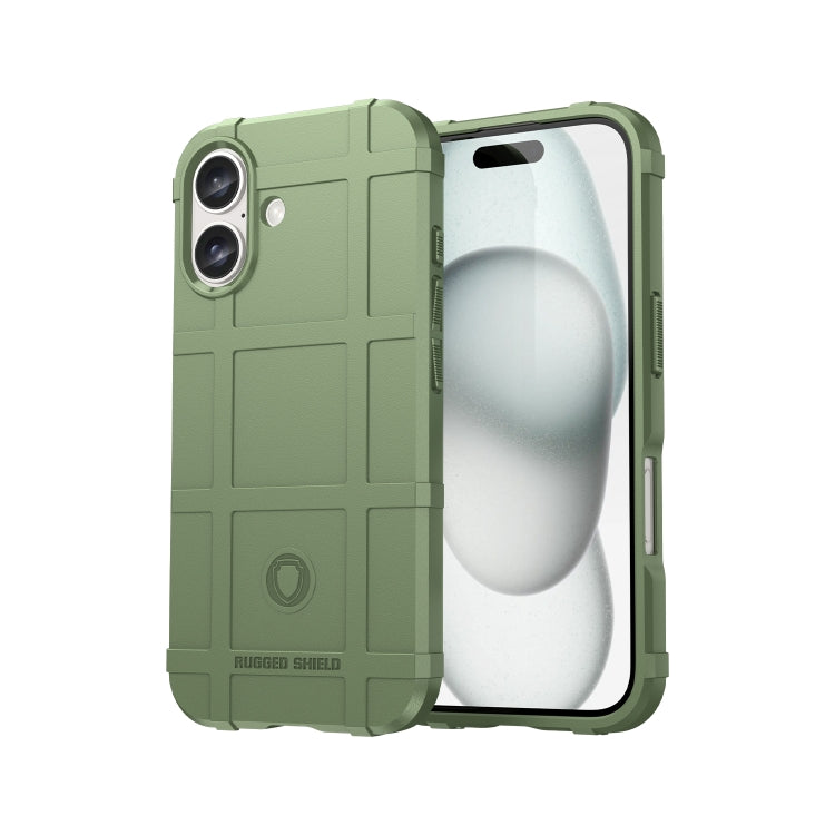 For iPhone 16 Plus Full Coverage Shockproof TPU Phone Case(Green)