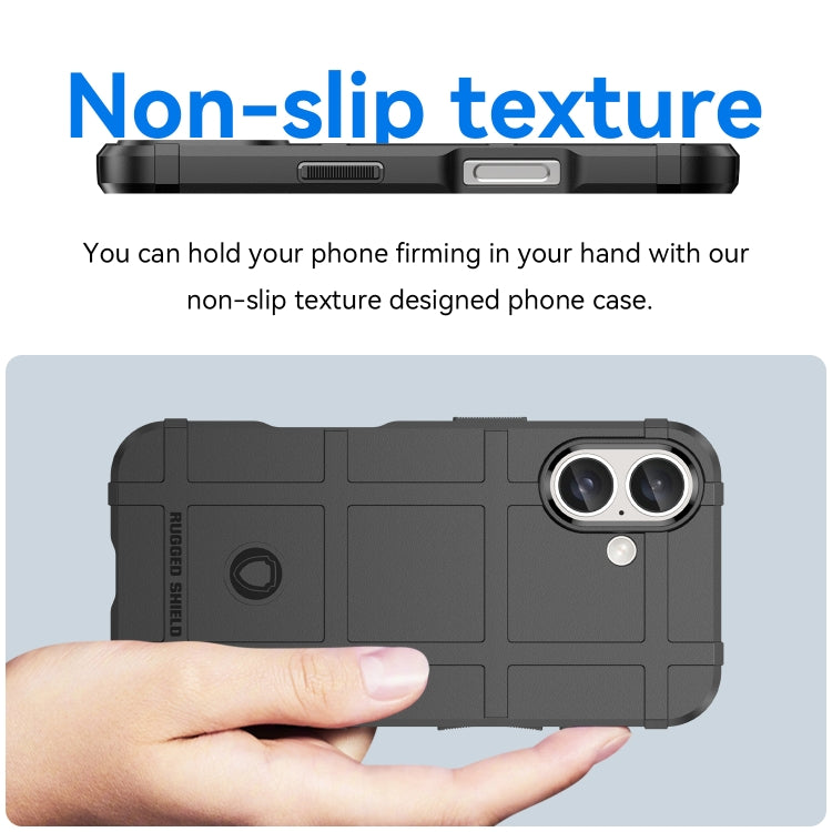 For iPhone 16 Full Coverage Shockproof TPU Phone Case(Black)
