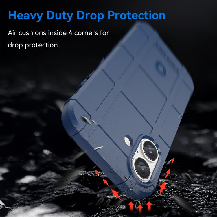 For iPhone 16 Full Coverage Shockproof TPU Phone Case(Blue)