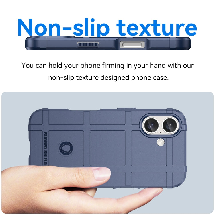 For iPhone 16 Full Coverage Shockproof TPU Phone Case(Blue)