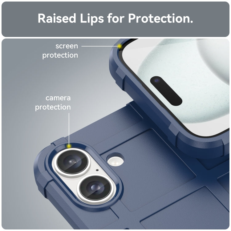 For iPhone 16 Full Coverage Shockproof TPU Phone Case(Blue)