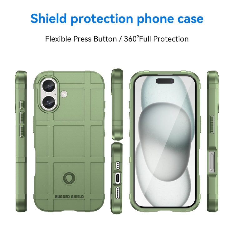 For iPhone 16 Full Coverage Shockproof TPU Phone Case(Green)