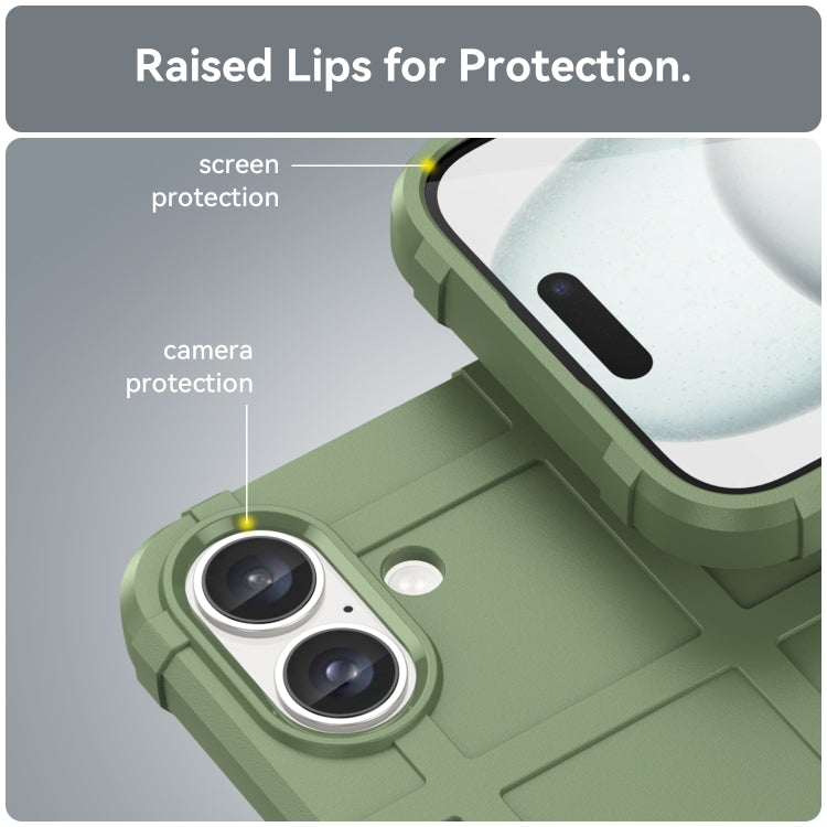For iPhone 16 Full Coverage Shockproof TPU Phone Case(Green)