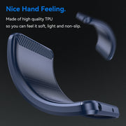 For iPhone 16 Pro Brushed Texture Carbon Fiber TPU Phone Case(Blue)