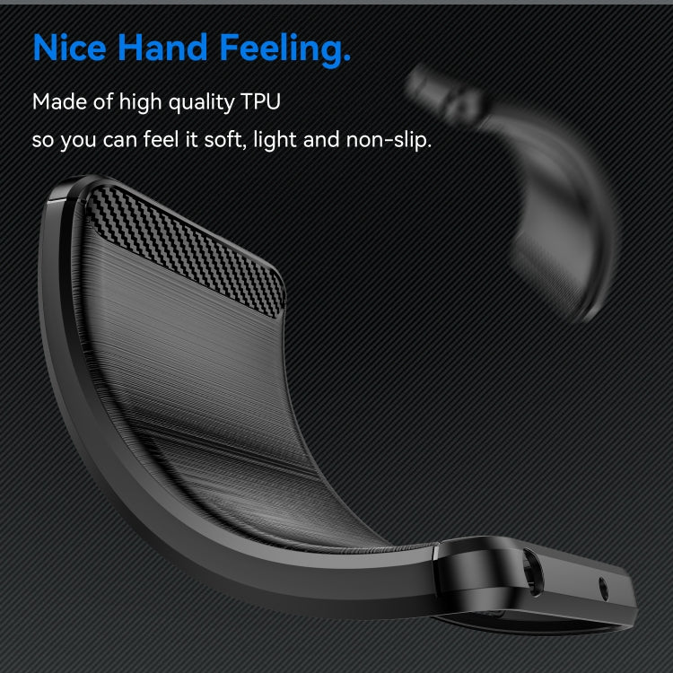 For iPhone 16 Brushed Texture Carbon Fiber TPU Phone Case(Black)