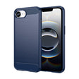 For iPhone SE 2024 Brushed Texture Carbon Fiber TPU Phone Case(Blue) - More iPhone Cases by PMC TechLife | Online Shopping South Africa | PMC TechLife | Buy Now Pay Later Mobicred