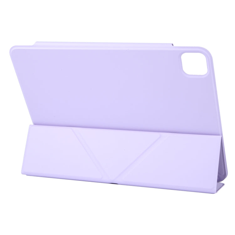 For iPad Pro 13 2024 Y-Shape Double-sided Clip Magnetic Smart Tablet Case(Purple)
