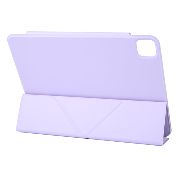 For iPad Pro 13 2024 Y-Shape Double-sided Clip Magnetic Smart Tablet Case(Purple)