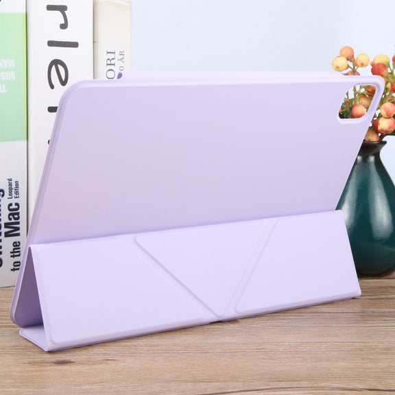 For iPad Pro 13 2024 Y-Shape Double-sided Clip Magnetic Smart Tablet Case(Purple)