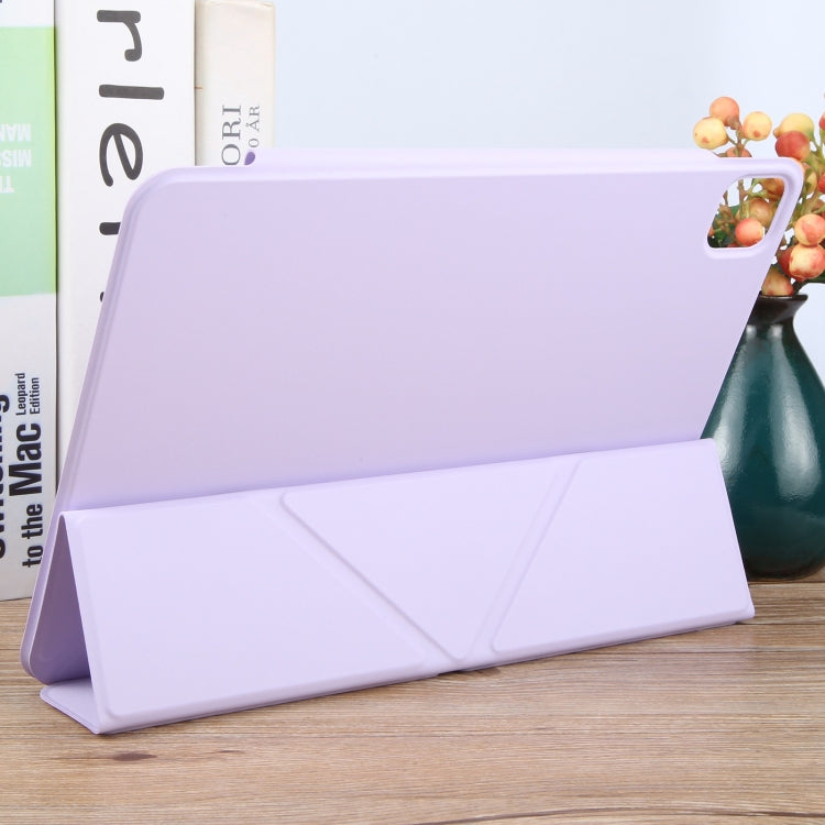 For iPad Pro 13 2024 Y-Shape Double-sided Clip Magnetic Smart Tablet Case(Purple)