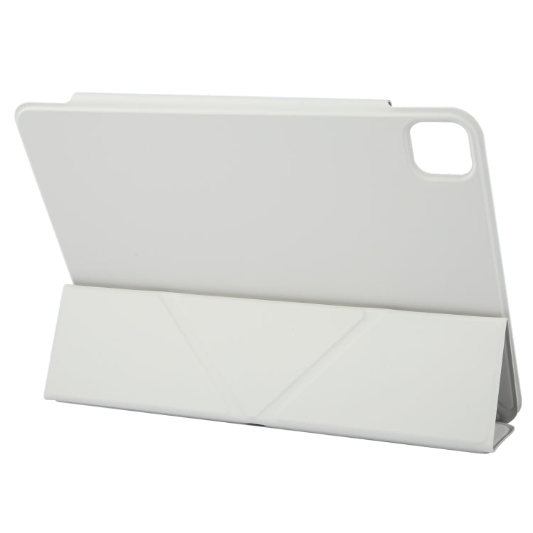 For iPad Pro 11 2024 Y-Shape Double-sided Clip Magnetic Smart Tablet Case(Light Grey)
