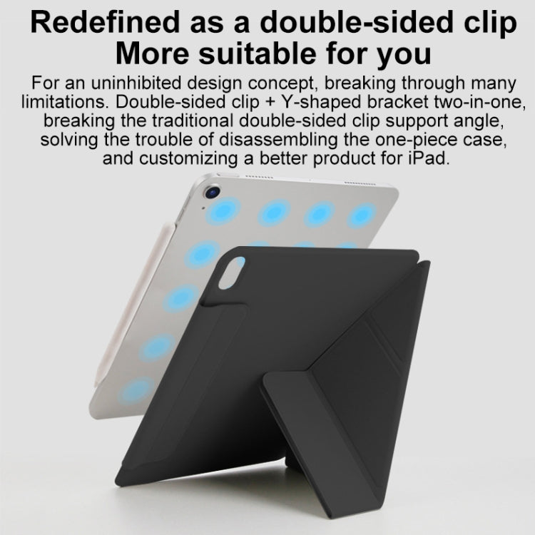 For iPad Pro 11 2024 Y-Shape Double-sided Clip Magnetic Smart Tablet Case(Light Grey)
