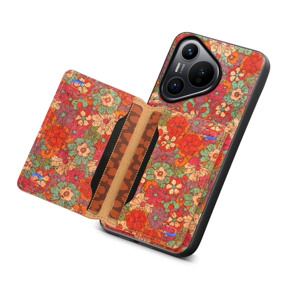 For Huawei Pura 70 Card Slot Holder Phone Case(Summer Red)