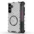 or Samsung Galaxy S25+ 5G Honeycomb Magnetic Ring Shockproof Phone Case(White) - Galaxy S25+ 5G Cases by PMC TechLife | Online Shopping South Africa | PMC TechLife | Buy Now Pay Later Mobicred