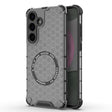or Samsung Galaxy S25+ 5G Honeycomb Magnetic Ring Shockproof Phone Case(Black) - Galaxy S25+ 5G Cases by PMC TechLife | Online Shopping South Africa | PMC TechLife | Buy Now Pay Later Mobicred
