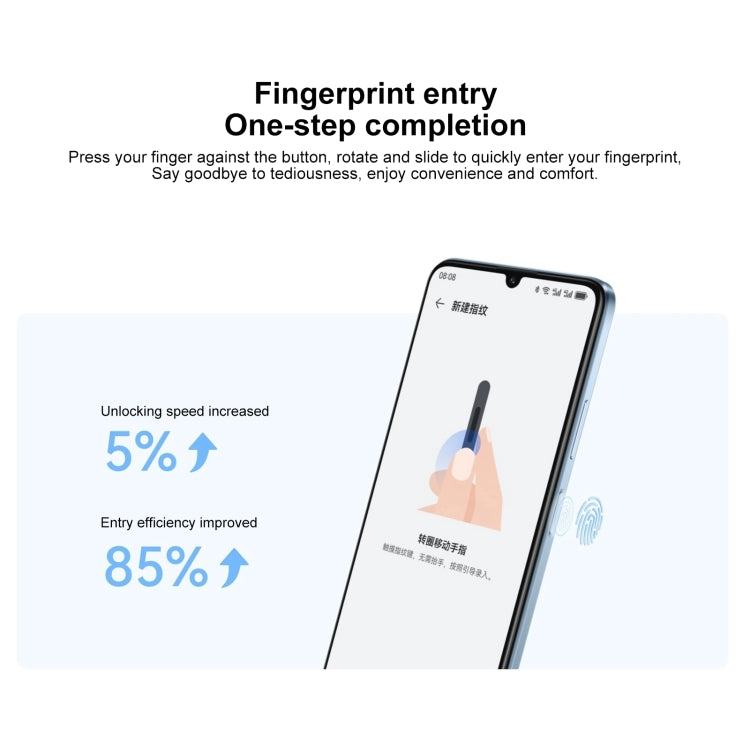 HUAWEI Enjoy 70S, 8GB+128GB, Side Fingerprint Identification, 6.75 inch HarmonyOS 4.2 Octa Core 2.4GHz, Network: 4G, Not Support Google Play(White)