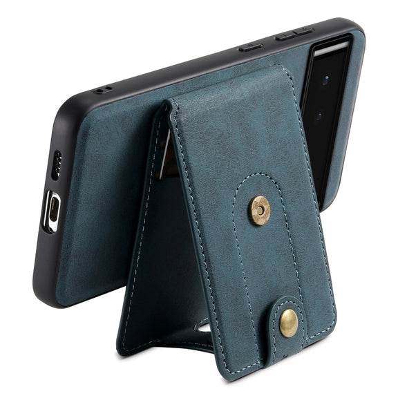 For Google Pixel 6 Denior D14 NK Retro Pattern MagSafe Magnetic Card Holder Leather Phone Case(Blue)