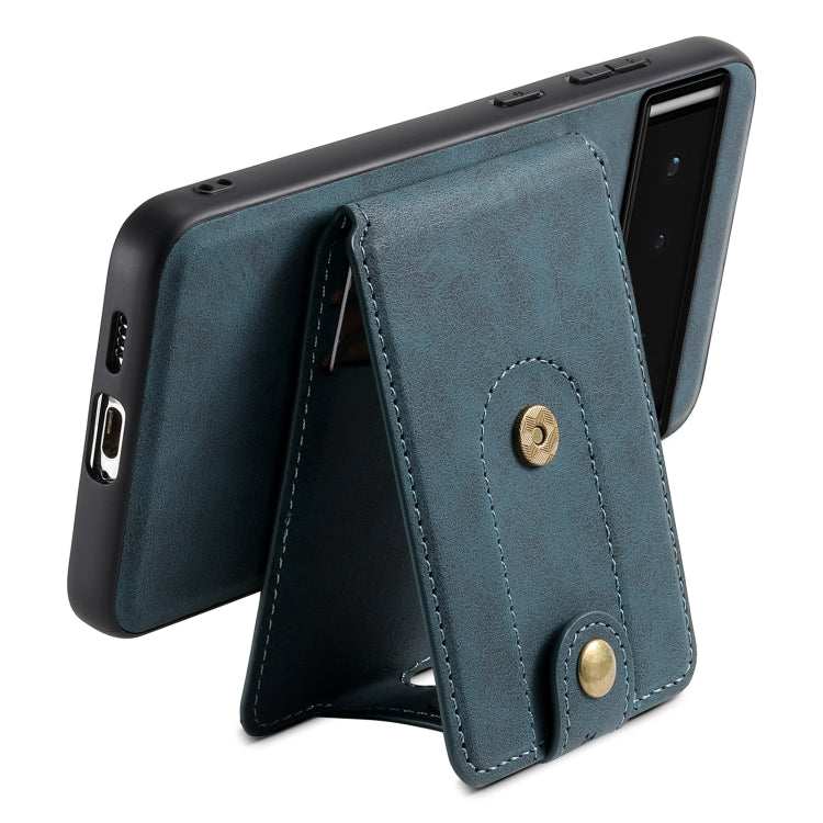 For Google Pixel 6 Denior D14 NK Retro Pattern MagSafe Magnetic Card Holder Leather Phone Case(Blue)