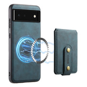 For Google Pixel 6 Denior D14 NK Retro Pattern MagSafe Magnetic Card Holder Leather Phone Case(Blue)