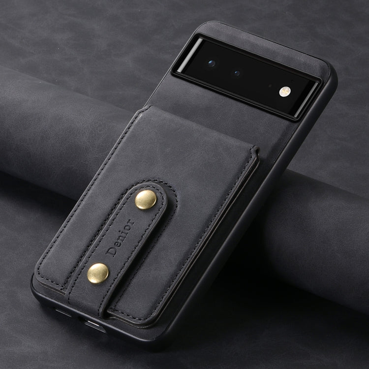 For Google Pixel 6 Denior D14 NK Retro Pattern MagSafe Magnetic Card Holder Leather Phone Case(Black)