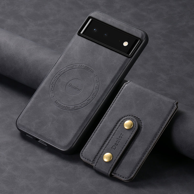 For Google Pixel 6 Denior D14 NK Retro Pattern MagSafe Magnetic Card Holder Leather Phone Case(Black)