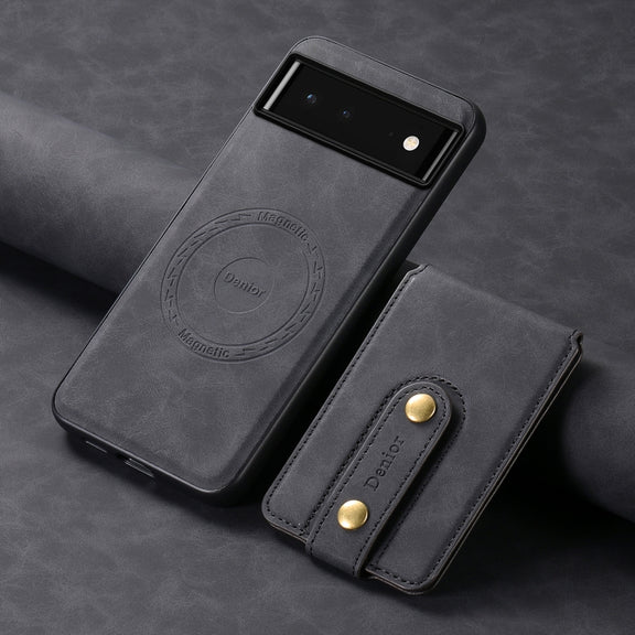 For Google Pixel 6 Denior D14 NK Retro Pattern MagSafe Magnetic Card Holder Leather Phone Case(Black)