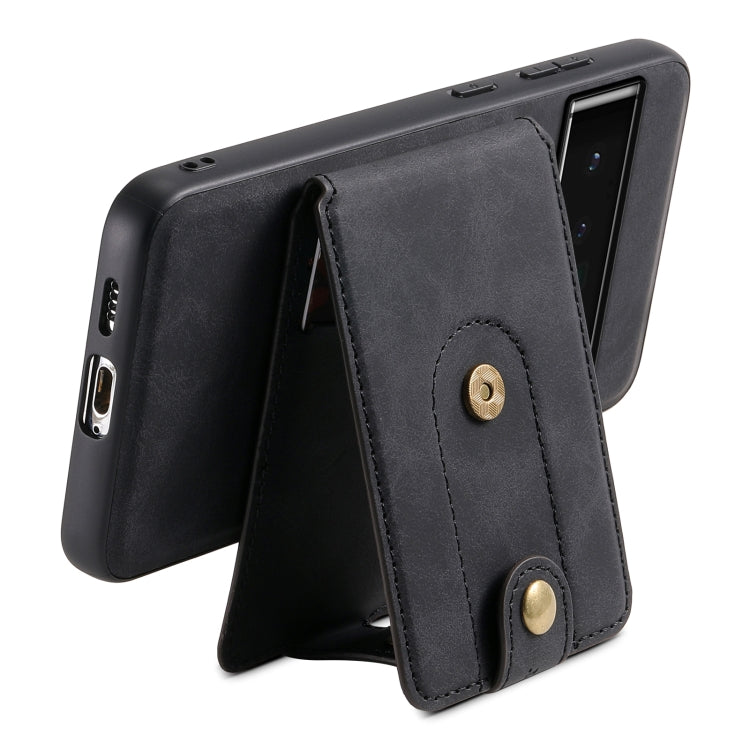 For Google Pixel 6 Pro Denior D14 NK Retro Pattern MagSafe Magnetic Card Holder Leather Phone Case(Black)