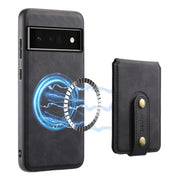 For Google Pixel 6 Pro Denior D14 NK Retro Pattern MagSafe Magnetic Card Holder Leather Phone Case(Black)