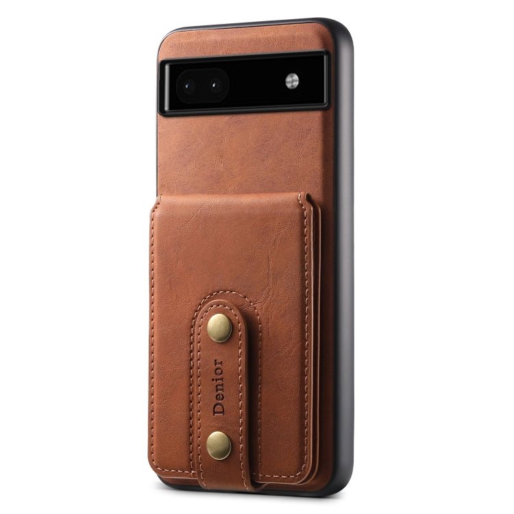 For Google Pixel 6a Denior D14 NK Retro Pattern MagSafe Magnetic Card Holder Leather Phone Case(Brown)