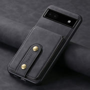 For Google Pixel 6a Denior D14 NK Retro Pattern MagSafe Magnetic Card Holder Leather Phone Case(Black)