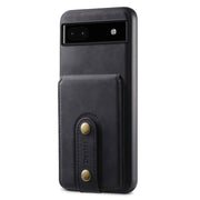 For Google Pixel 6a Denior D14 NK Retro Pattern MagSafe Magnetic Card Holder Leather Phone Case(Black)