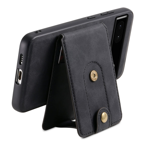 For Google Pixel 6a Denior D14 NK Retro Pattern MagSafe Magnetic Card Holder Leather Phone Case(Black)