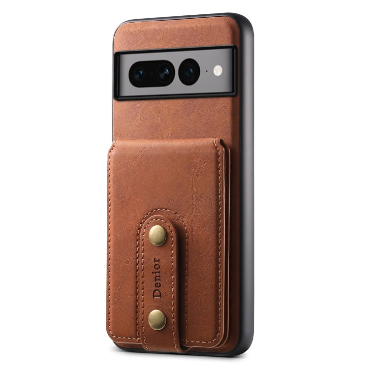 For Google Pixel 7 Pro 5G Denior D14 NK Retro Pattern MagSafe Magnetic Card Holder Leather Phone Case(Brown)