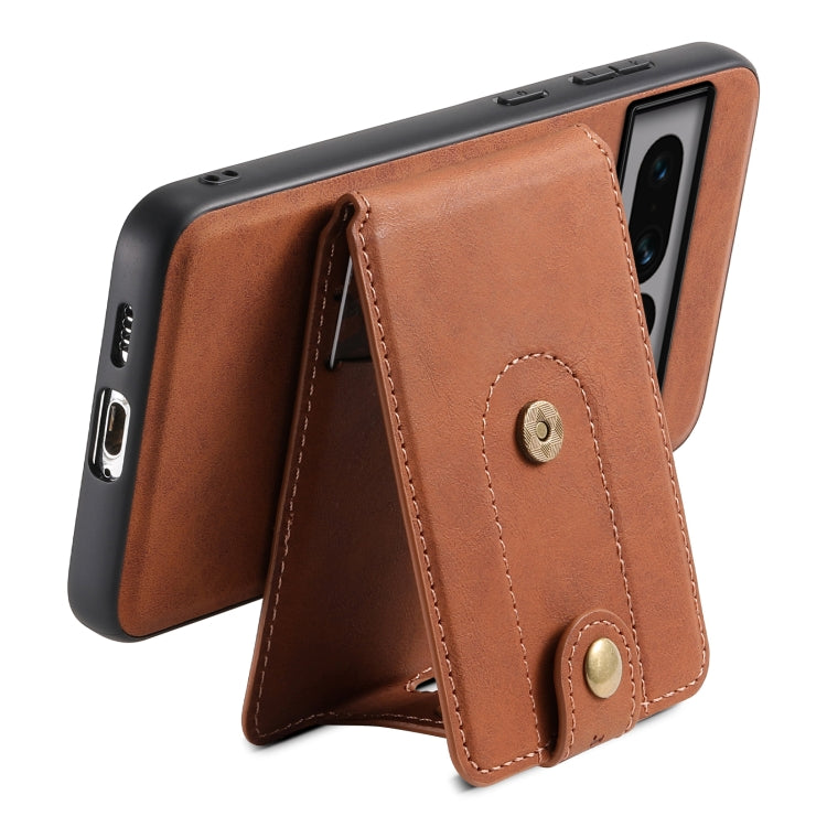 For Google Pixel 7 Pro 5G Denior D14 NK Retro Pattern MagSafe Magnetic Card Holder Leather Phone Case(Brown)