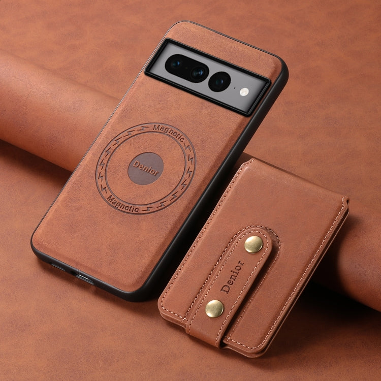 For Google Pixel 7 Pro 5G Denior D14 NK Retro Pattern MagSafe Magnetic Card Holder Leather Phone Case(Brown)