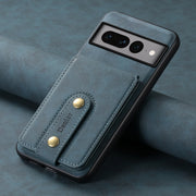 For Google Pixel 7 Pro 5G Denior D14 NK Retro Pattern MagSafe Magnetic Card Holder Leather Phone Case(Blue)