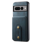 For Google Pixel 7 Pro 5G Denior D14 NK Retro Pattern MagSafe Magnetic Card Holder Leather Phone Case(Blue)