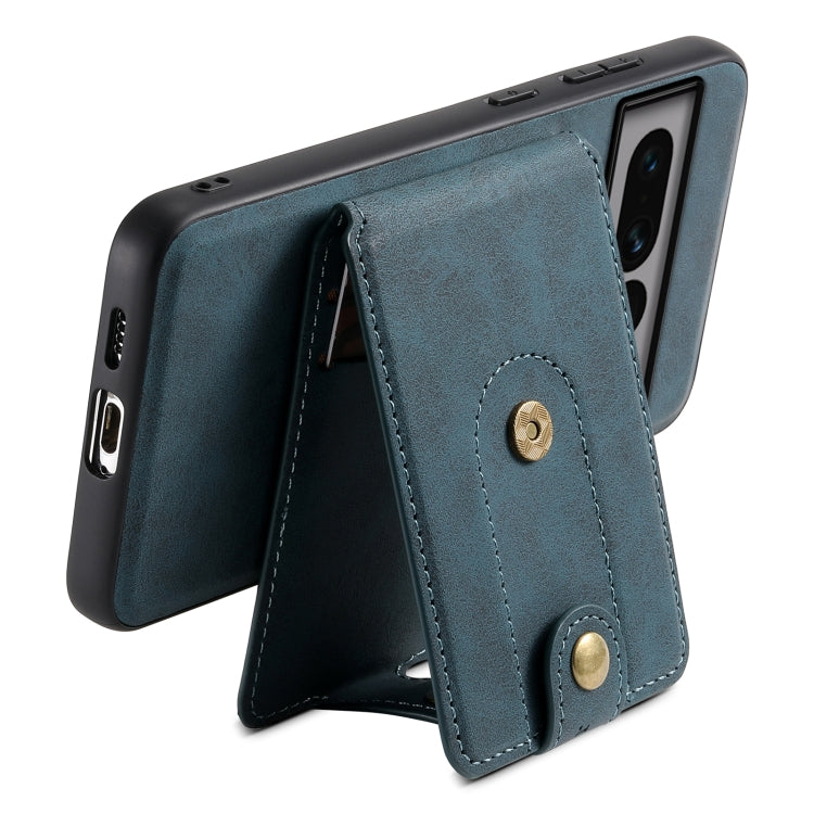 For Google Pixel 7 Pro 5G Denior D14 NK Retro Pattern MagSafe Magnetic Card Holder Leather Phone Case(Blue)