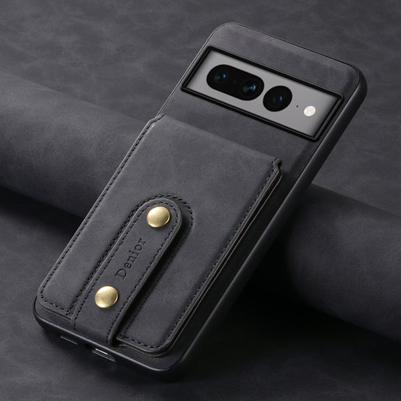 For Google Pixel 7 Pro 5G Denior D14 NK Retro Pattern MagSafe Magnetic Card Holder Leather Phone Case(Black)