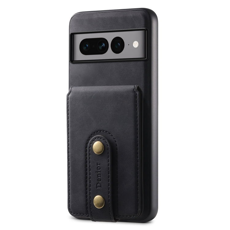For Google Pixel 7 Pro 5G Denior D14 NK Retro Pattern MagSafe Magnetic Card Holder Leather Phone Case(Black)
