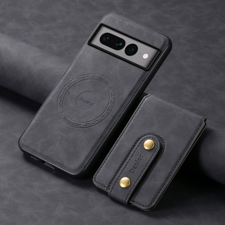 For Google Pixel 7 Pro 5G Denior D14 NK Retro Pattern MagSafe Magnetic Card Holder Leather Phone Case(Black)