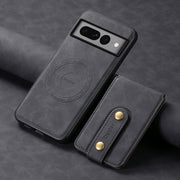 For Google Pixel 7 Pro 5G Denior D14 NK Retro Pattern MagSafe Magnetic Card Holder Leather Phone Case(Black)